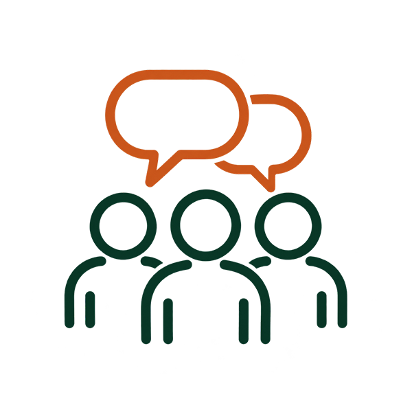 Collective engagement and consultation icon