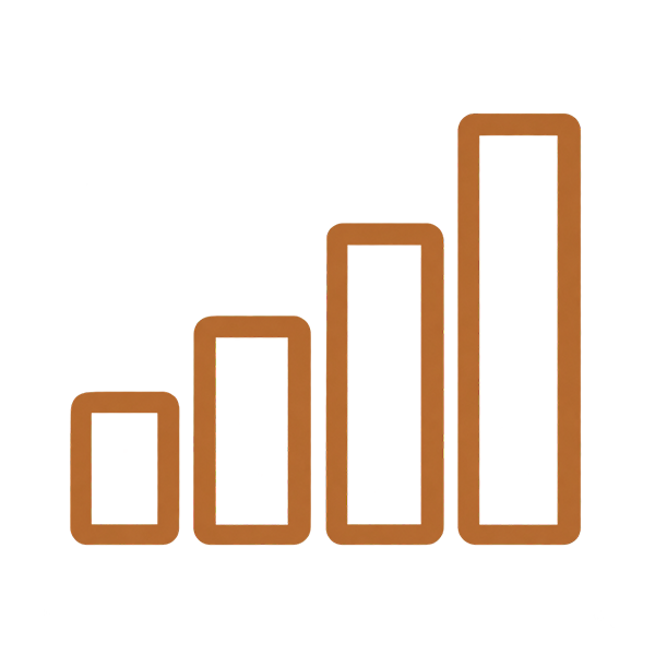 Skills development follow-up progress chart icon